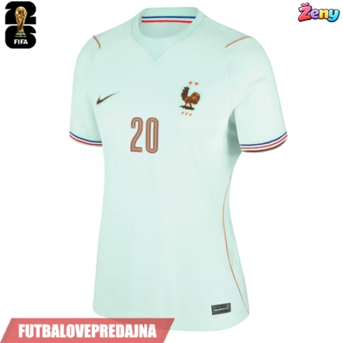 Lacne Ženy Futbalové dres Francúzsko Desire Doue #20 MS 2026 Krátky Rukáv - Preč